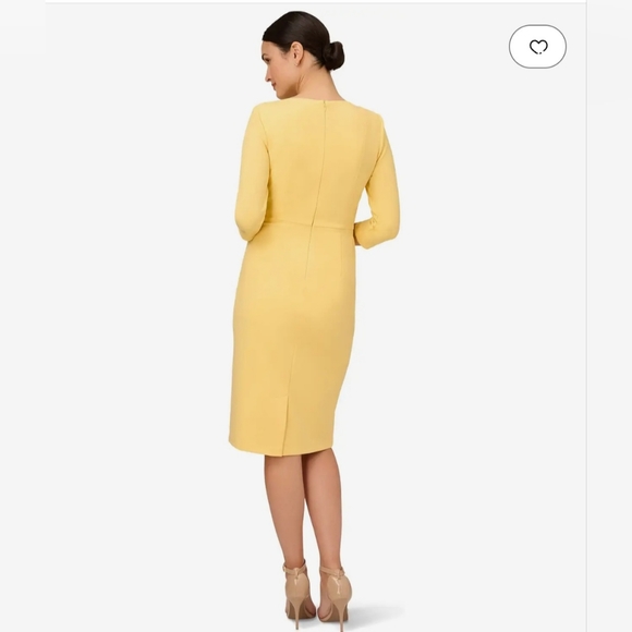 Adrianna Papell Knit Crepe Tie Waist Sheath Dress - Picture 2 of 12